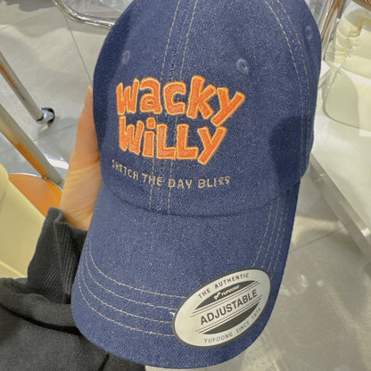 韓國 Wacky Willy Typo Denim Ball Cap【WW044】