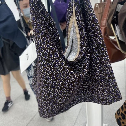 韓國 EMIS LEOPARD CORDUROY ECO BAG【ES048】