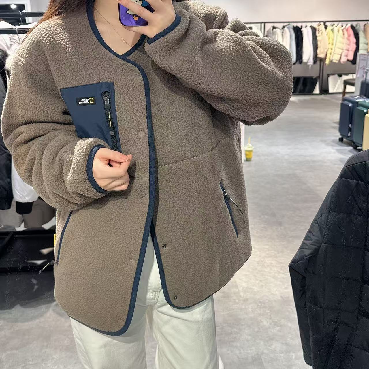 韓國 National Geographic Osukuni Quilted Reversible U-Neck Jacket【NG099】