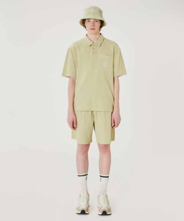 韓國 Markm Solid Terry Set-Up Collar T-Shirt【MA193】