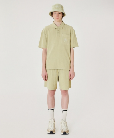 韓國 Markm Solid Terry Set-Up Collar T-Shirt【MA193】