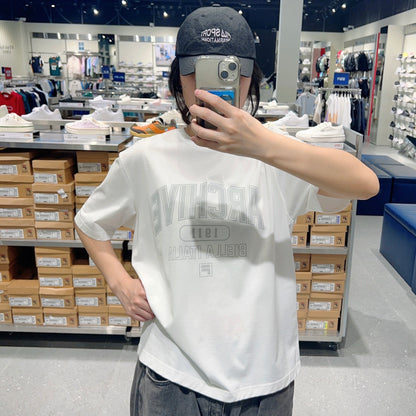 韓國 FILA Cotton Blend Graphic Short Sleeve T-shirt【FA293】