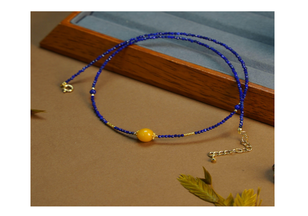 琥珀蜜蠟圓珠項鍊 9+mm【SE633】