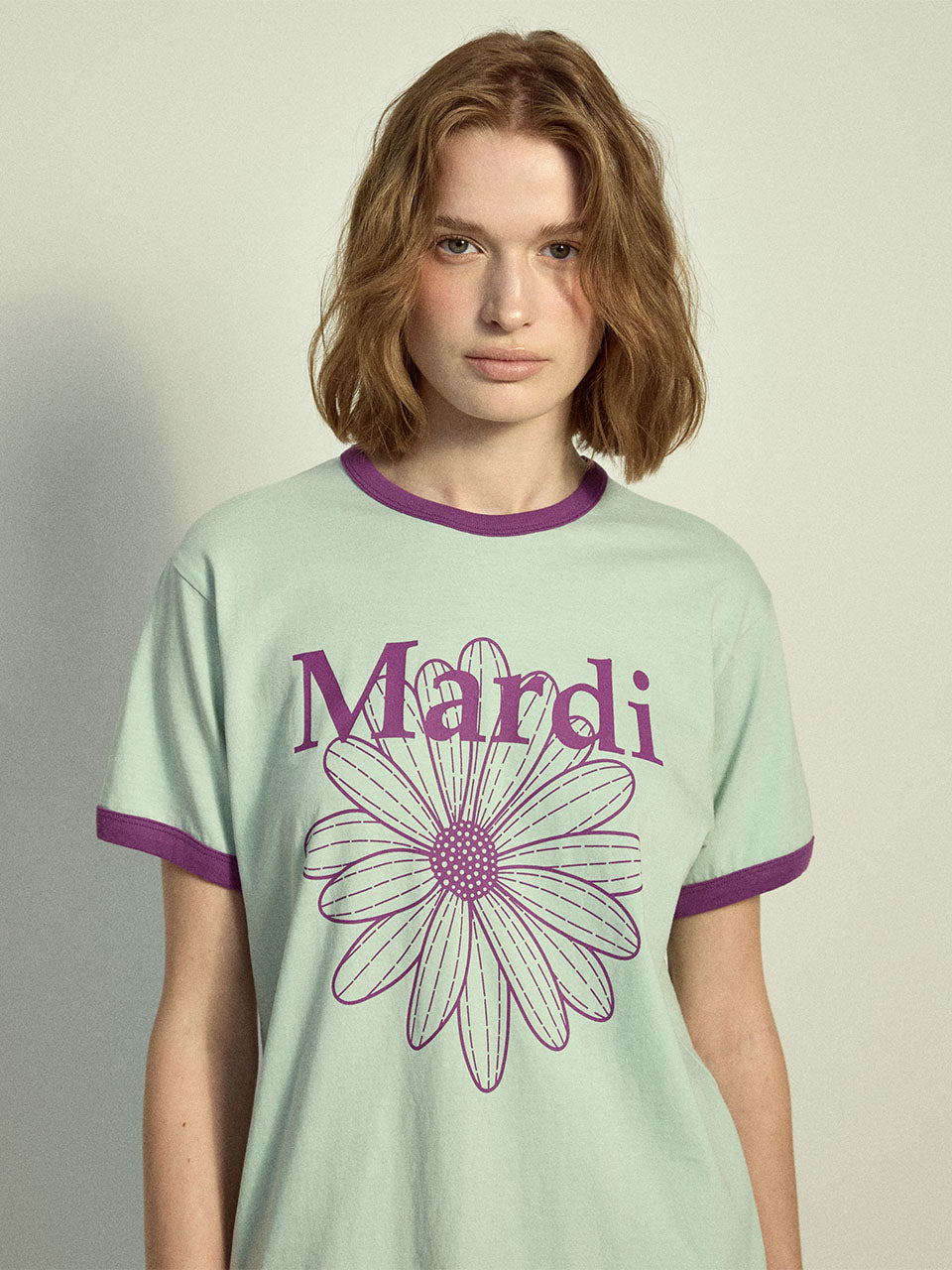 韓國 Mardi Mercredi Slim Ringer Tshirt Flowermardi【MM175】