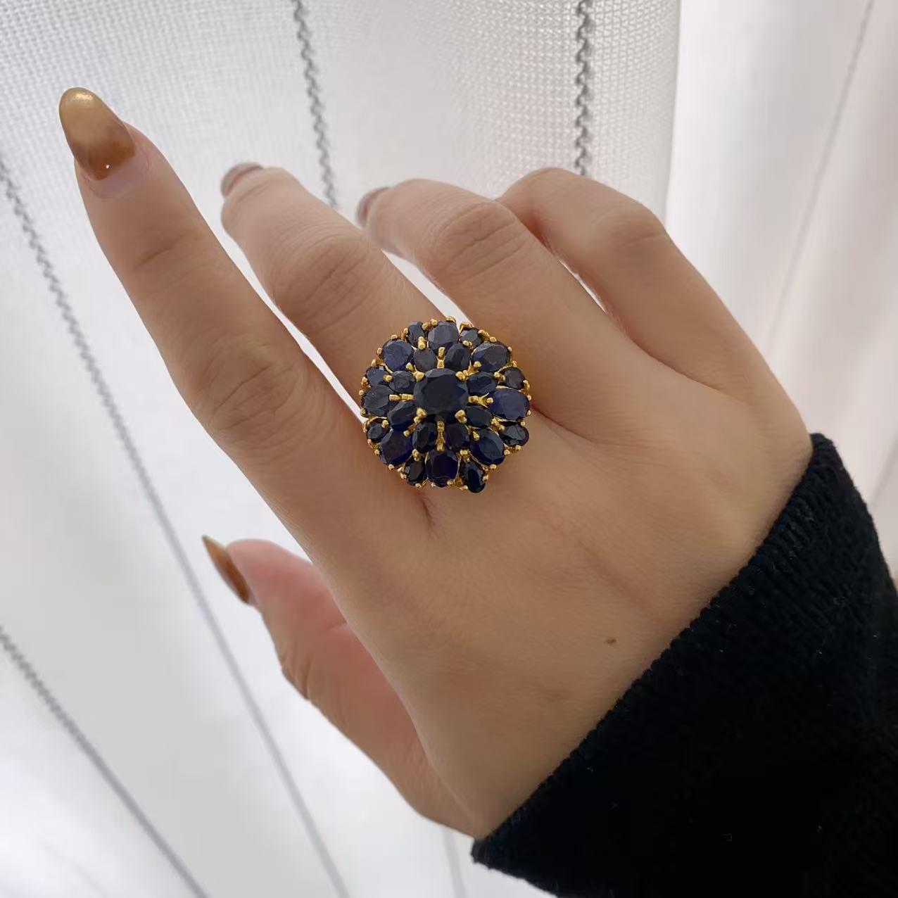 日本直送 寶藏復古風藍寶石戒指【JS366】