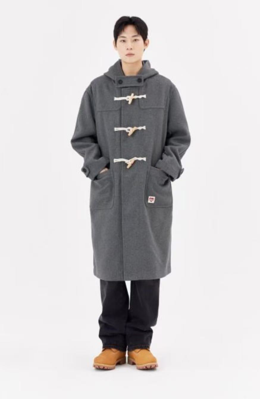 韓國 Mark Gonzales Heart Collection Hooded Duffle Long Coat【MG208】