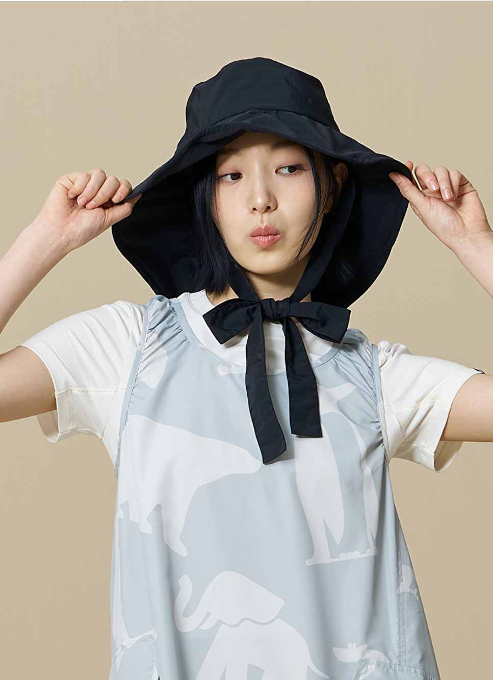 韓國 BBC String Convertible Front Brim Hat【BC108】