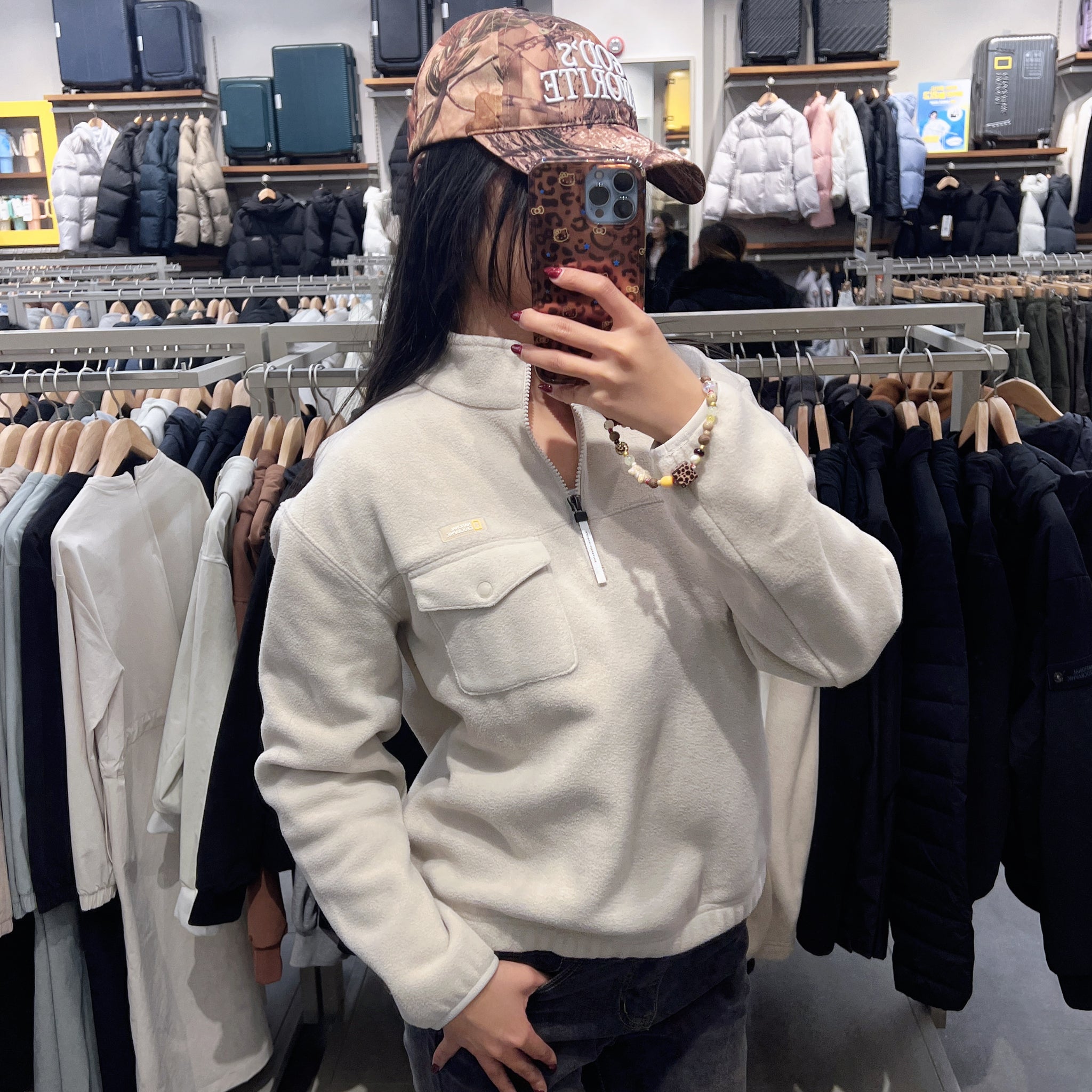 韓國 National Geographic Women's Puffin Micro Fleece High Neck Anorak【NG214】