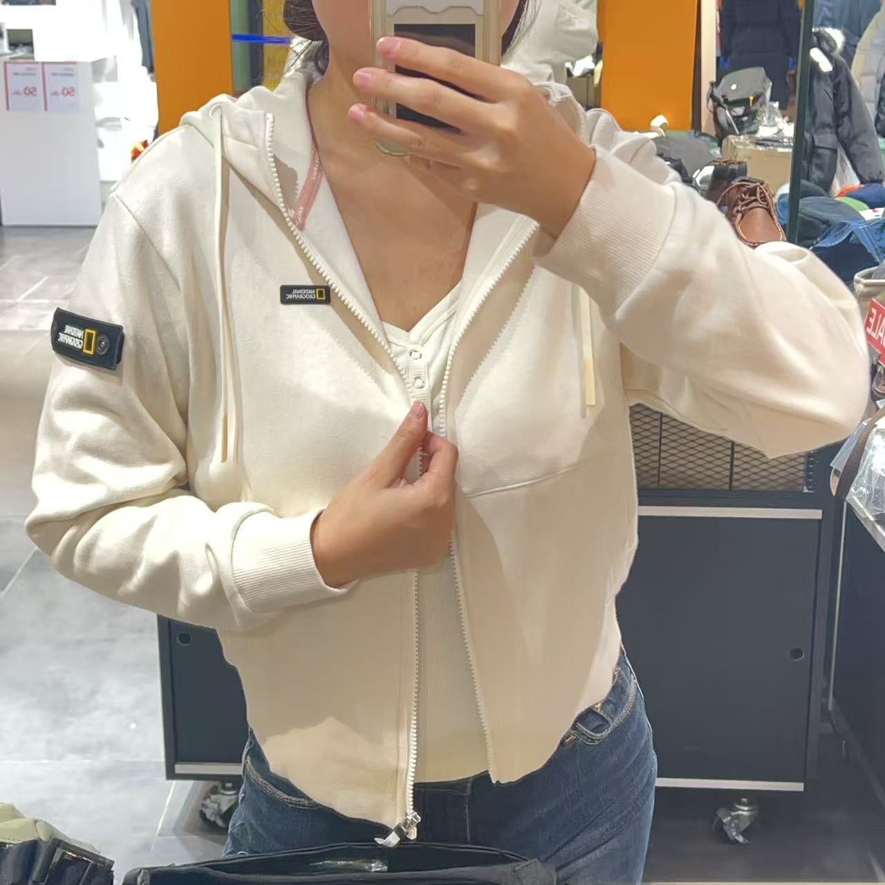 韓國 National Geographic Women's Maiden Fleece Hooded Zip-Up【NG325】