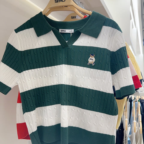 韓國 SPAO Cable Half-open Half-sleeve Knit【SP099】