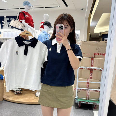 韓國 SPAO Soft Cotton Crop Collar T-shirt【SP120】