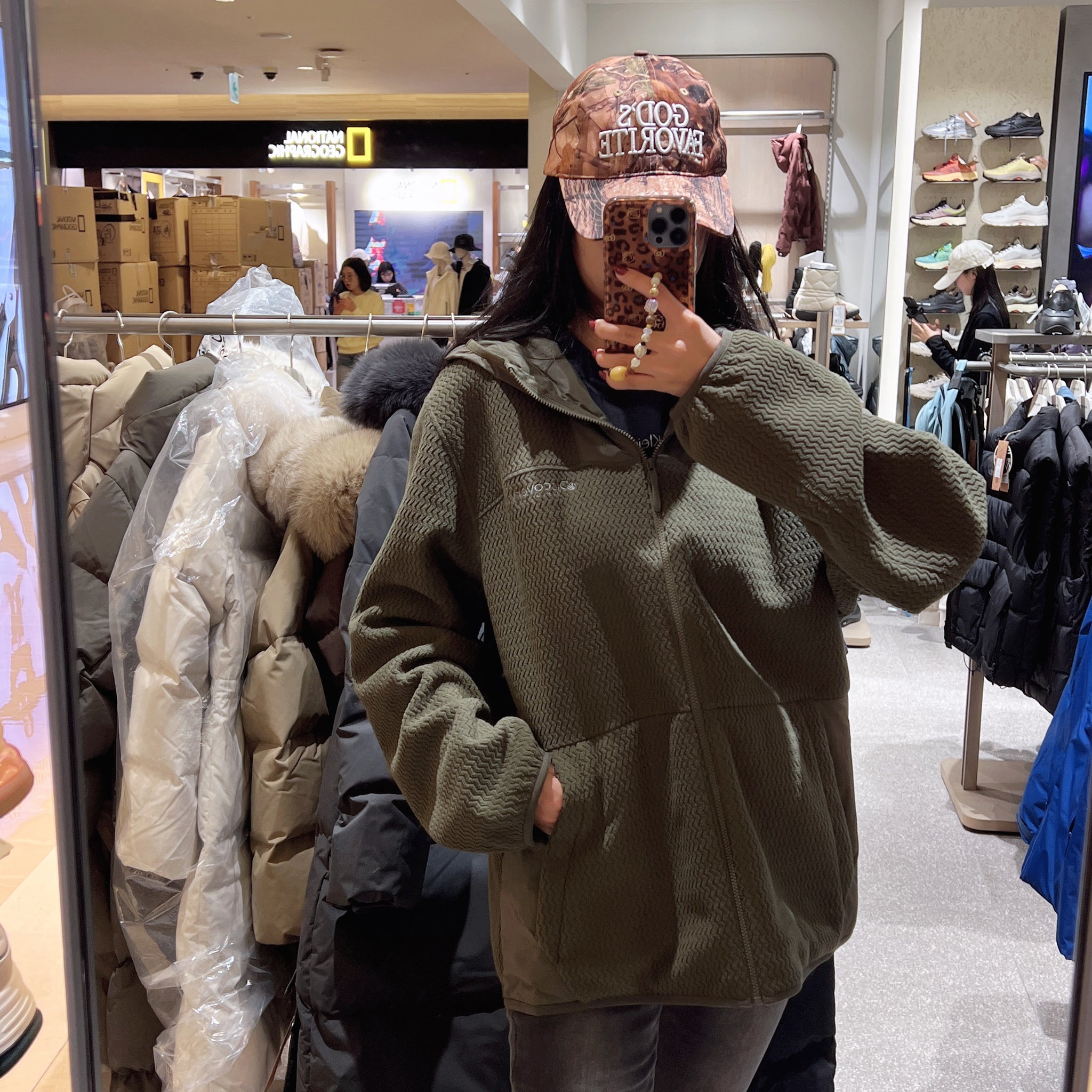 韓國 Discovery Men's Jacquard Fleece Hooded Jacket【DY062】