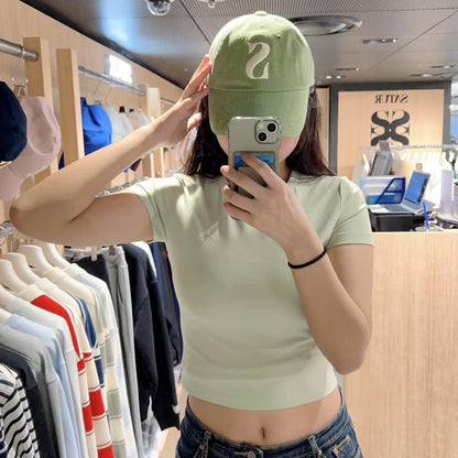 韓國 Satur Classic Crop T-shirt【SR090】