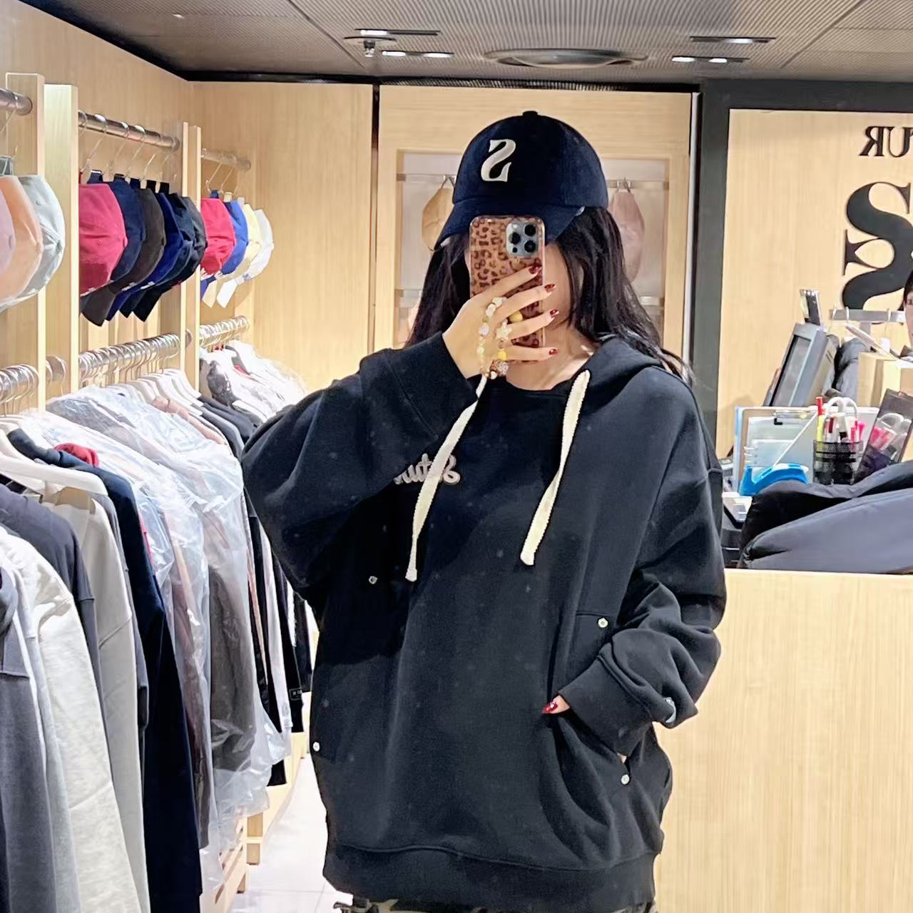 韓國 Satur Setter Applique Round Neck Hooded T-Shirt【SR227】