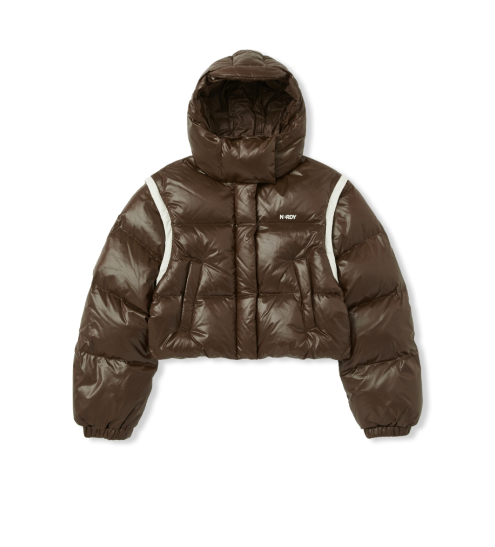 韓國 Nerdy Women's Detachable Sleeve Glossy Down Jacket (鴨絨)【NY011】