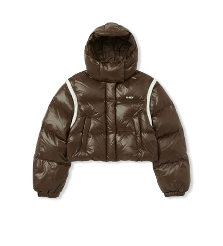 韓國 Nerdy Women's Detachable Sleeve Glossy Down Jacket【NY011】