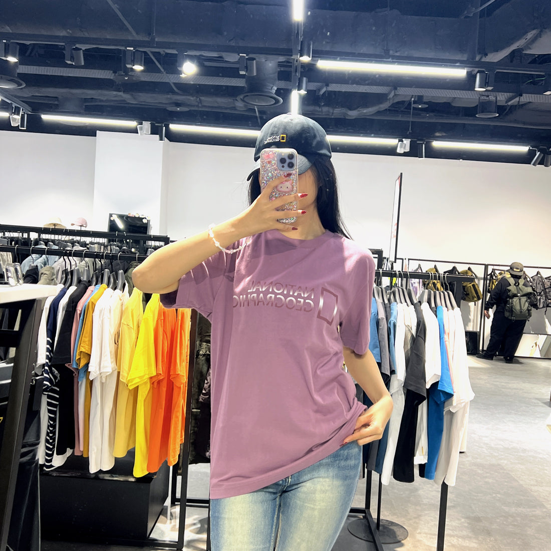 韓國 National Geographic Unisex Gray Perrot BIG LOGO H/T-shirt凉感面料速干款【NG650】