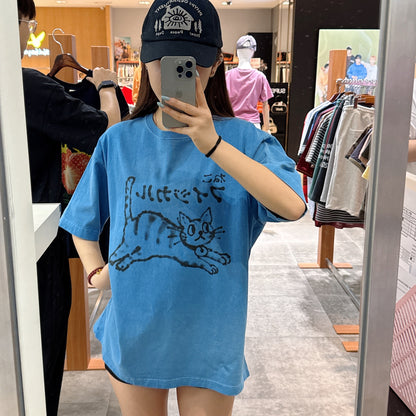 韓國 Phyps Spray Neko Short Sleeve T-shirt【PH021】