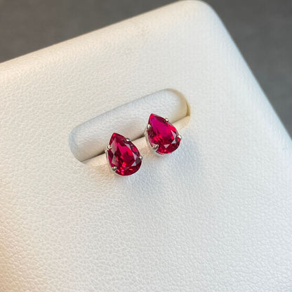 日本直送 天使之淚紅寶石耳釘【JS378】