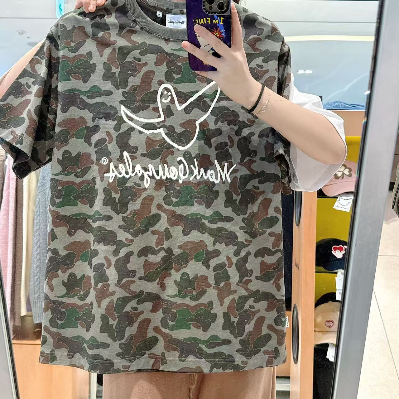 韓國 Mark Gonzales Angel Graphic Camo Short Sleeve T-Shirt【MG229】