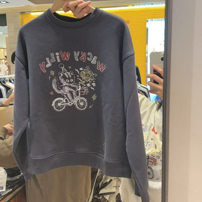 【現貨】韓國 Wacky Willy Women's Vintage Graphic Semi-Overfit Long Sleeve【WW017】