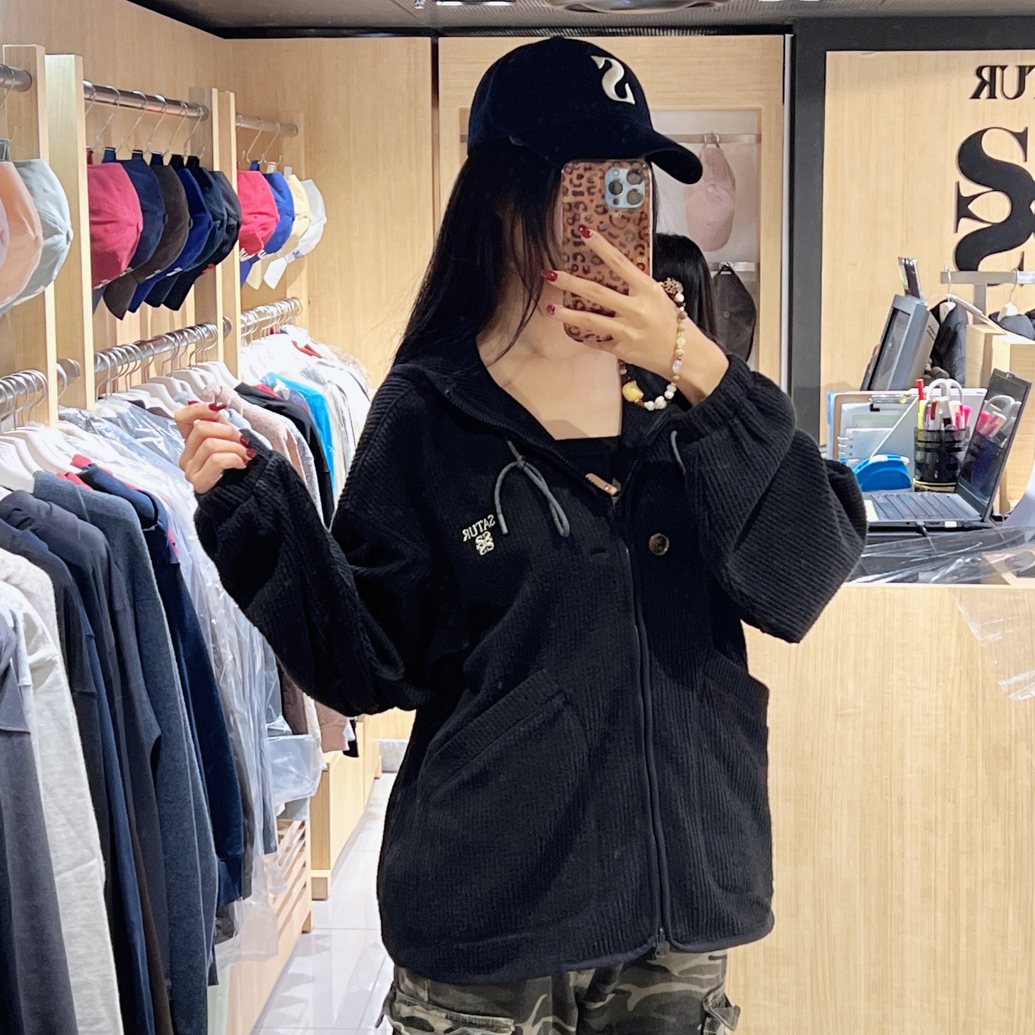 韓國 Satur Lightweight Fleece Hooded Zip-Up【SR223】