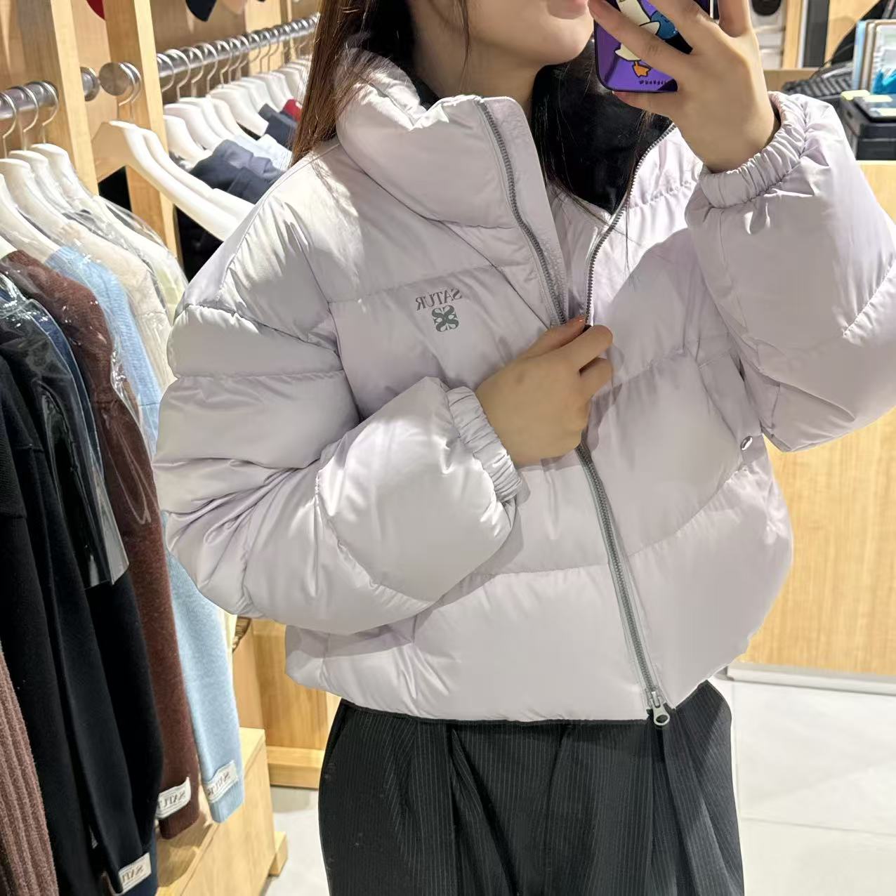 韓國 Satur Lauren Crop Duck Down Padding (鴨絨)【SR180】