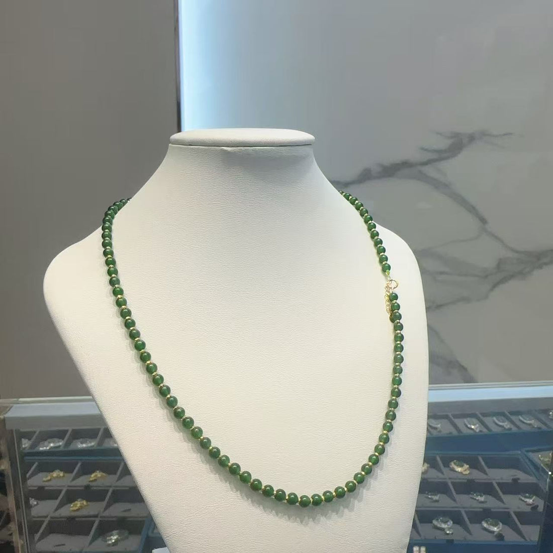 18k4mm小米珠項鍊 (訂金$500，總售價為 $8,498)【KX799】