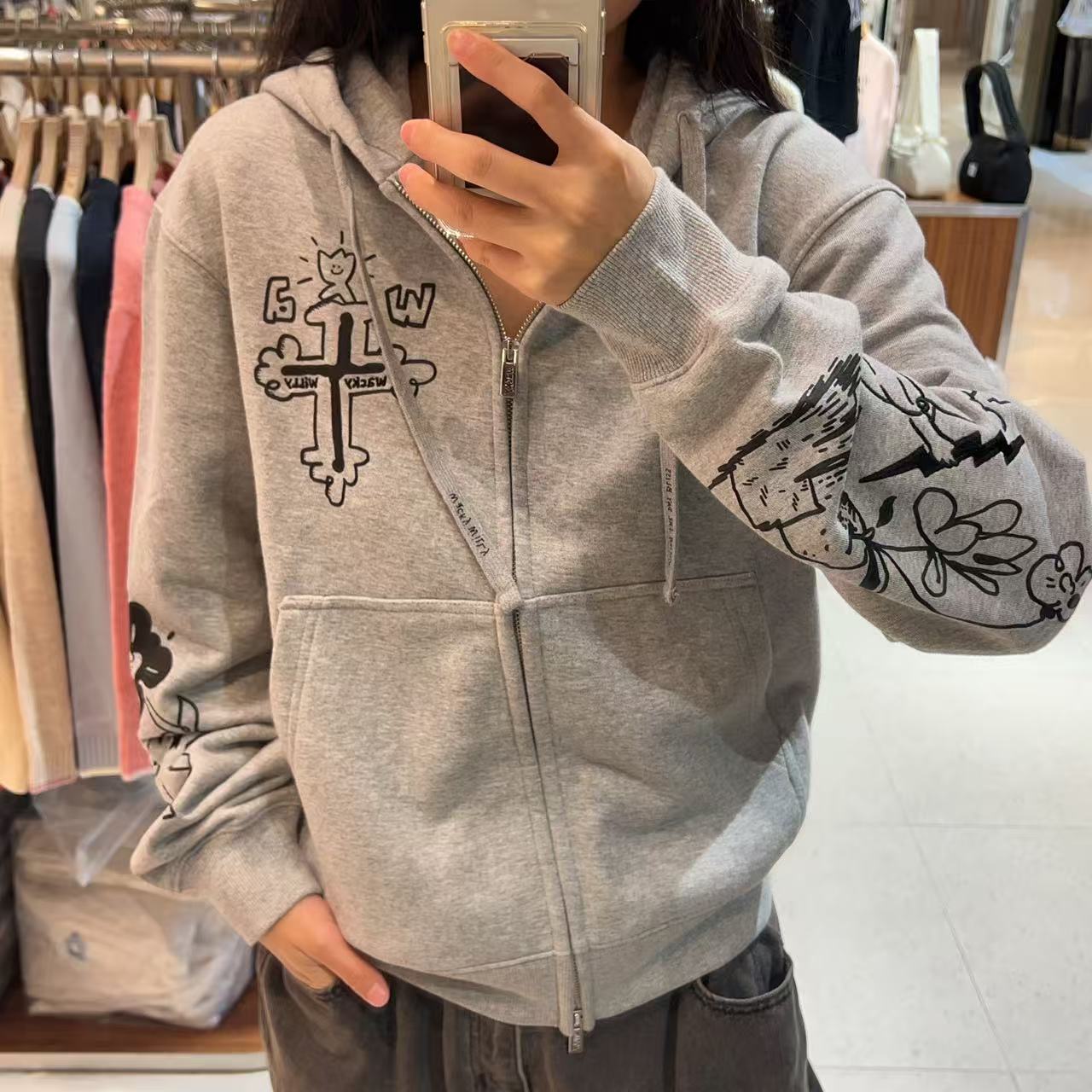 韓國 Wacky Willy Graffiti graphic hooded sweatshirt【WW029】
