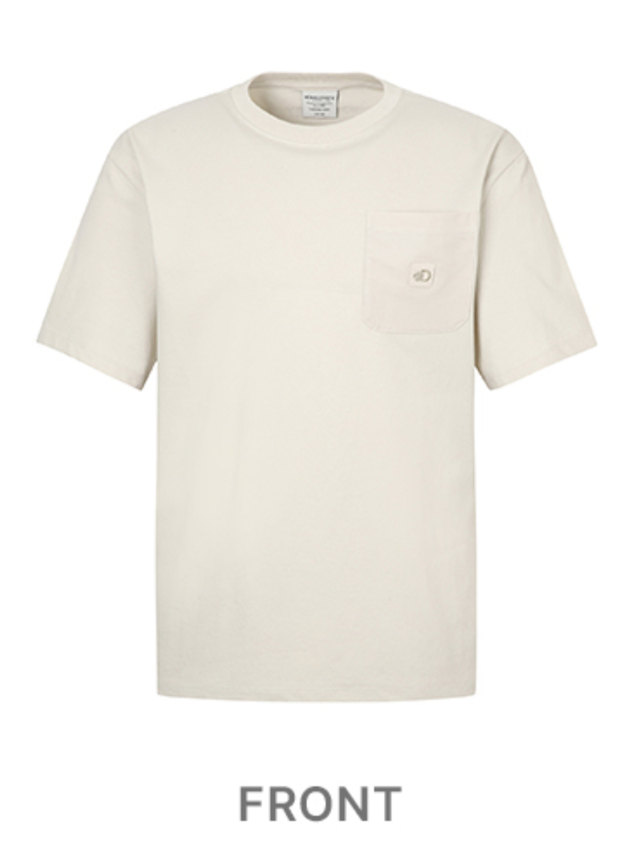 韓國 Discovery Fresh Event Semi-Over Woven Pocket Short Sleeve T-Shirt凉爽防晒面料【DY029】