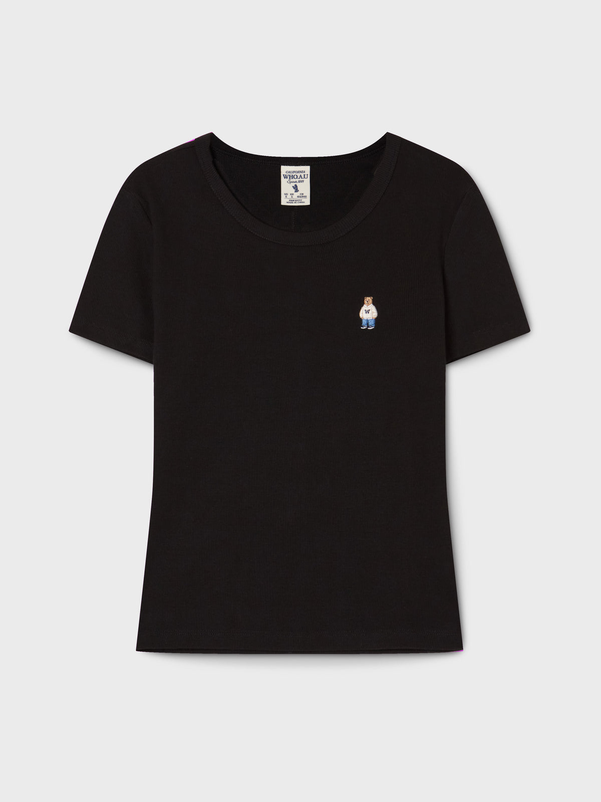 韓國 WhoAU Steve Ribbed Short Sleeve T-shirt【WA268】