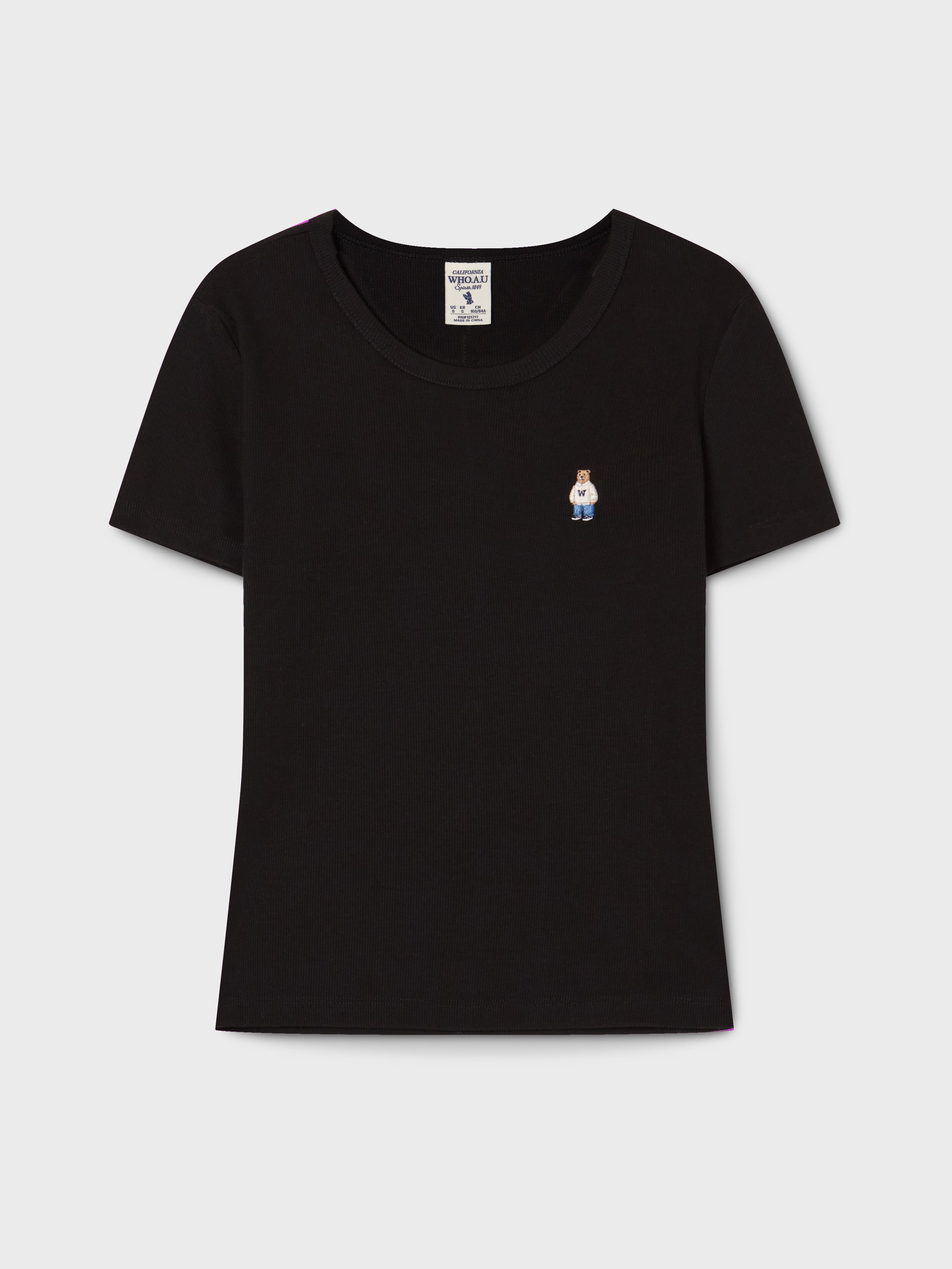 韓國 WhoAU Steve Ribbed Short Sleeve T-shirt【WA268】