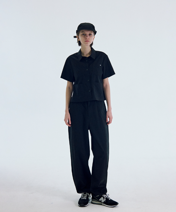 韓國 Markm Women's Nylon Pocket Short Sleeve Shirt【MA169】