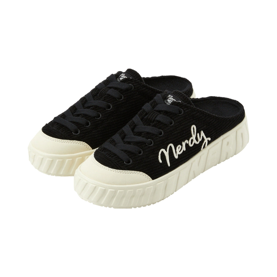 韓國 Nerdy Lovely Letter Corduroy Mule【NY067】