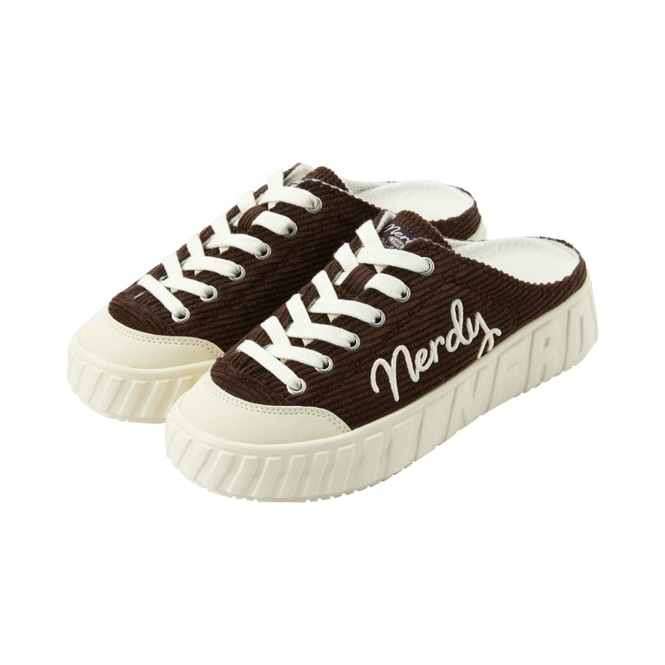 韓國 Nerdy Lovely Letter Corduroy Mule【NY067】