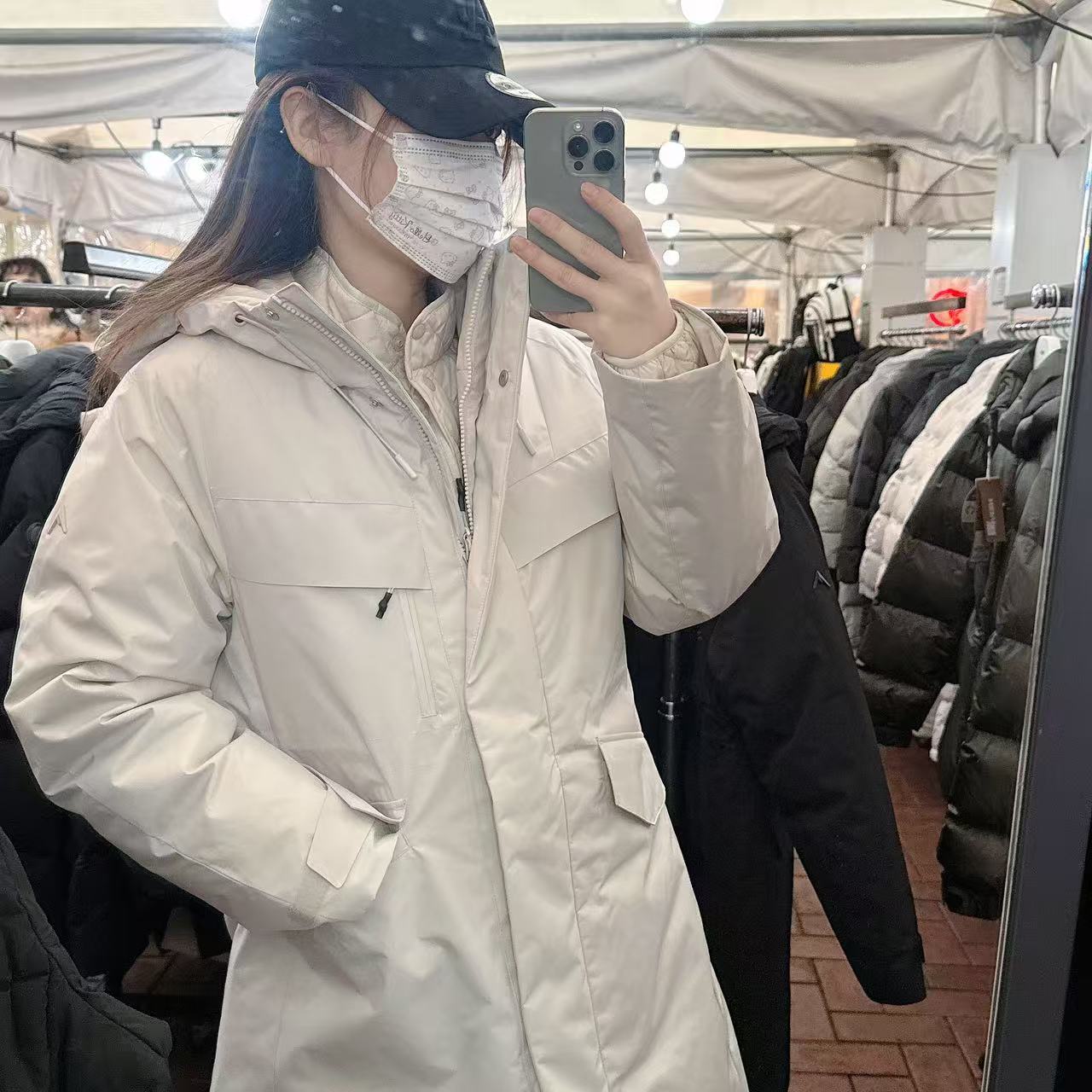 韓國 NEPA Women's Ventus Gore Windstopper 3-in-1 Hooded Long Goose Down Jacket (鵝絨)【NA025】