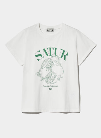 韓國 Satur Capri Citron Drawing Summer Graphic T-Shirt【SR007】