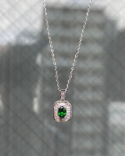 日本直送 綠尖晶銀項鍊【JS439】