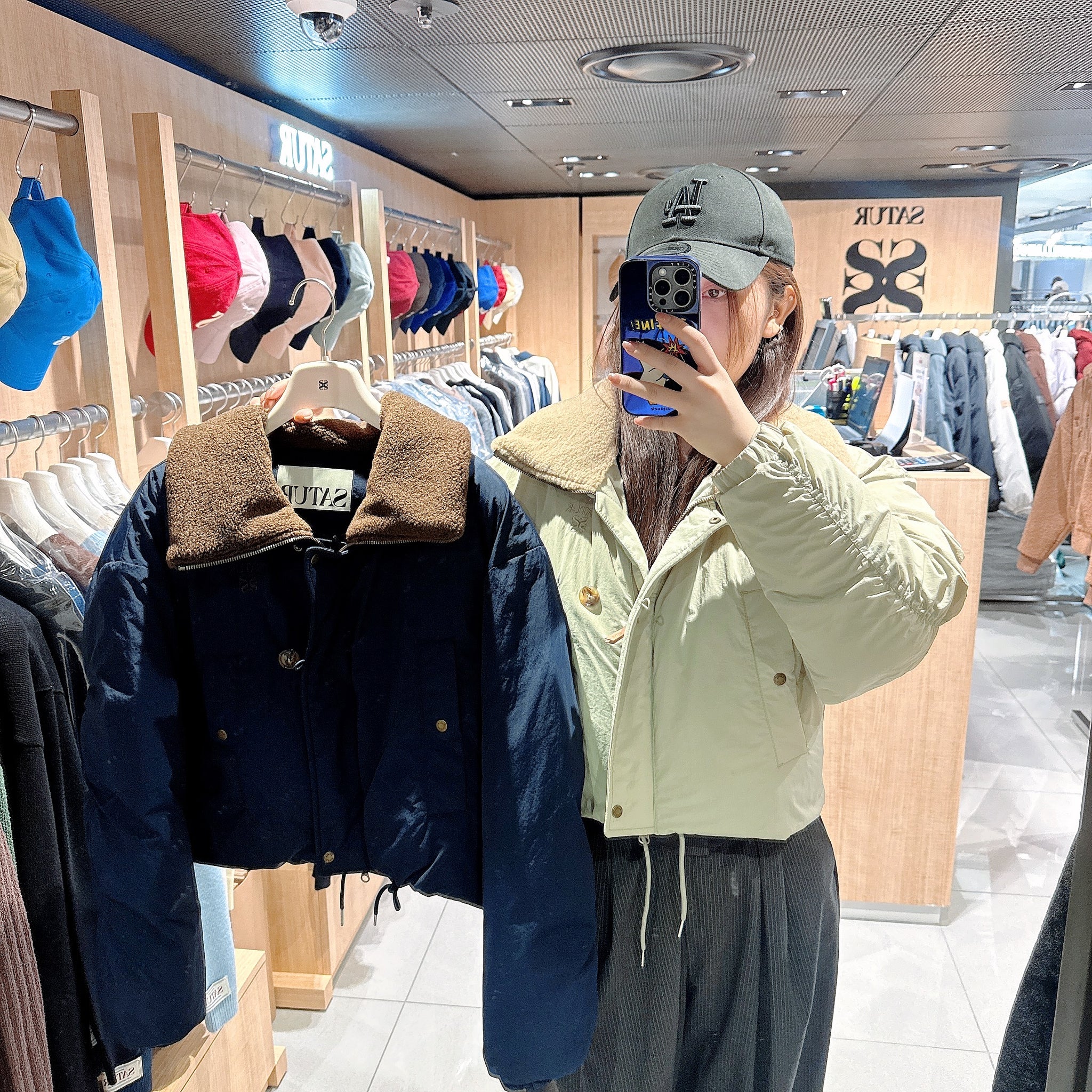 韓國 Satur Wide Collar Crop Padded Jacket【SR174】