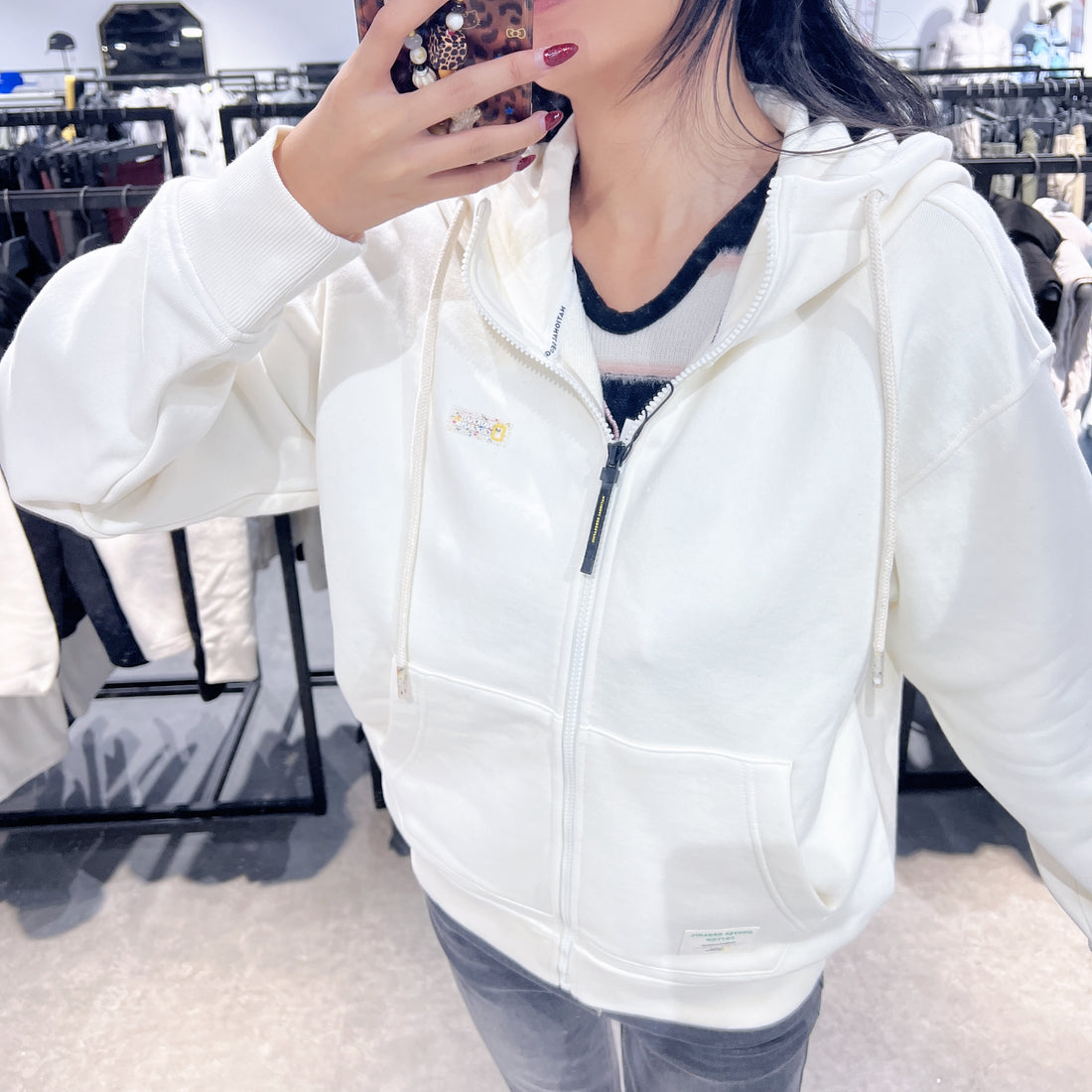 韓國 National Geographic UNDYED ORGANIC Loungewear Loose Fit Hooded Zip-Up【NG092】