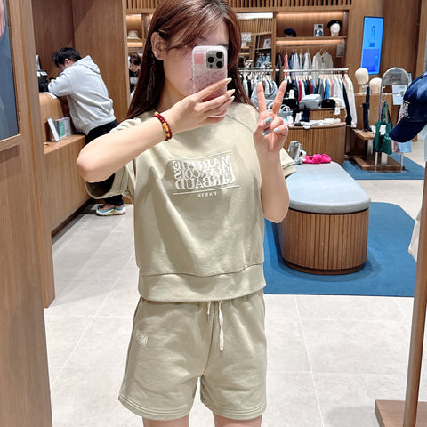 韓國 Marithe Francois Girbaud Women's CLASSIC LOGO HALF SWEATSHIRT【MF473】