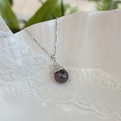 【現貨】925銀+大溪地珍珠吊墜9.6mm【ST304】