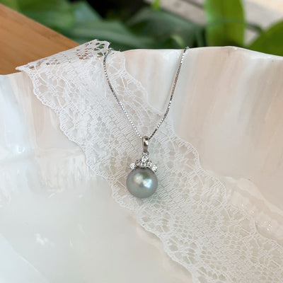 【現貨】925銀+大溪地珍珠吊墜9.5mm【ST305】