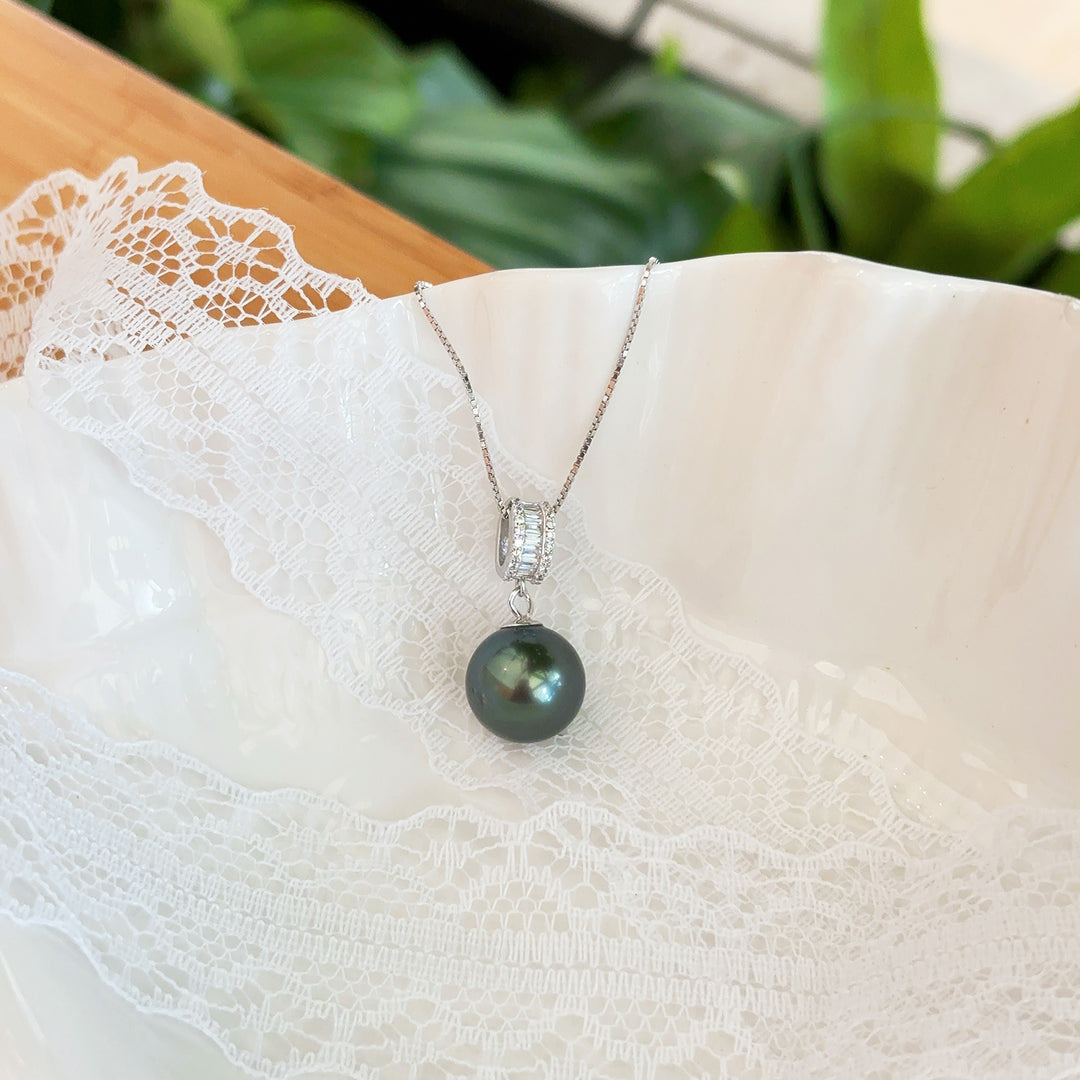 【現貨】925銀+大溪地珍珠吊墜11.3mm【ST307】