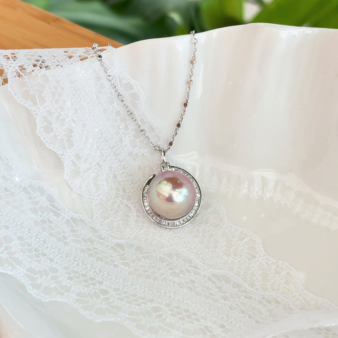 【現貨】925銀+淡水愛迪生吊墜12.3mm【ST308】