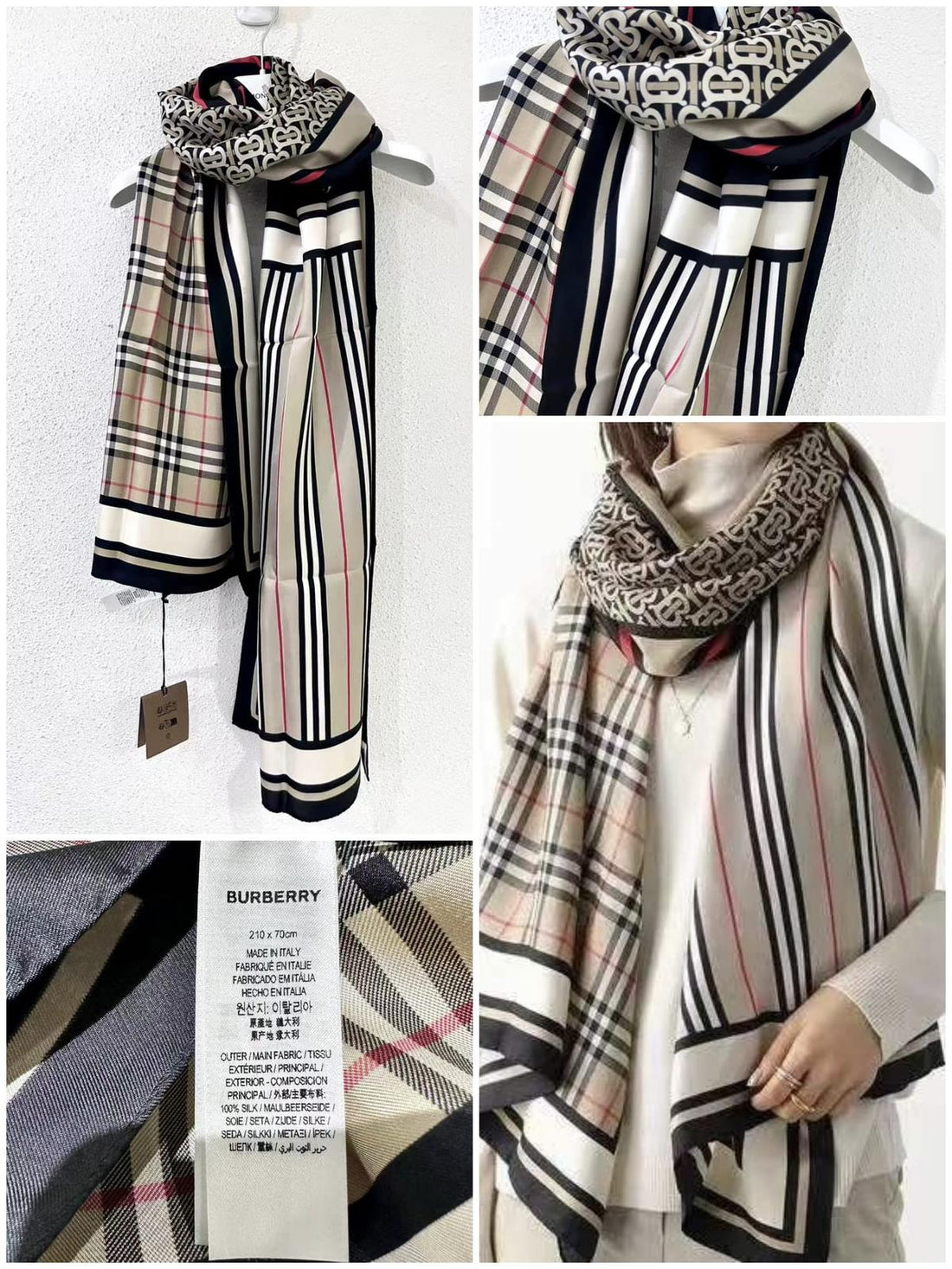 BurberryMontage Print Silk Scarf 【YS20】