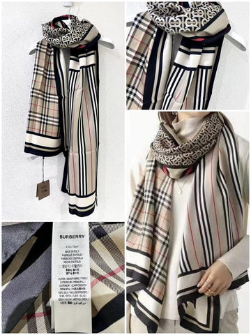 BurberryMontage Print Silk Scarf 【YS20】