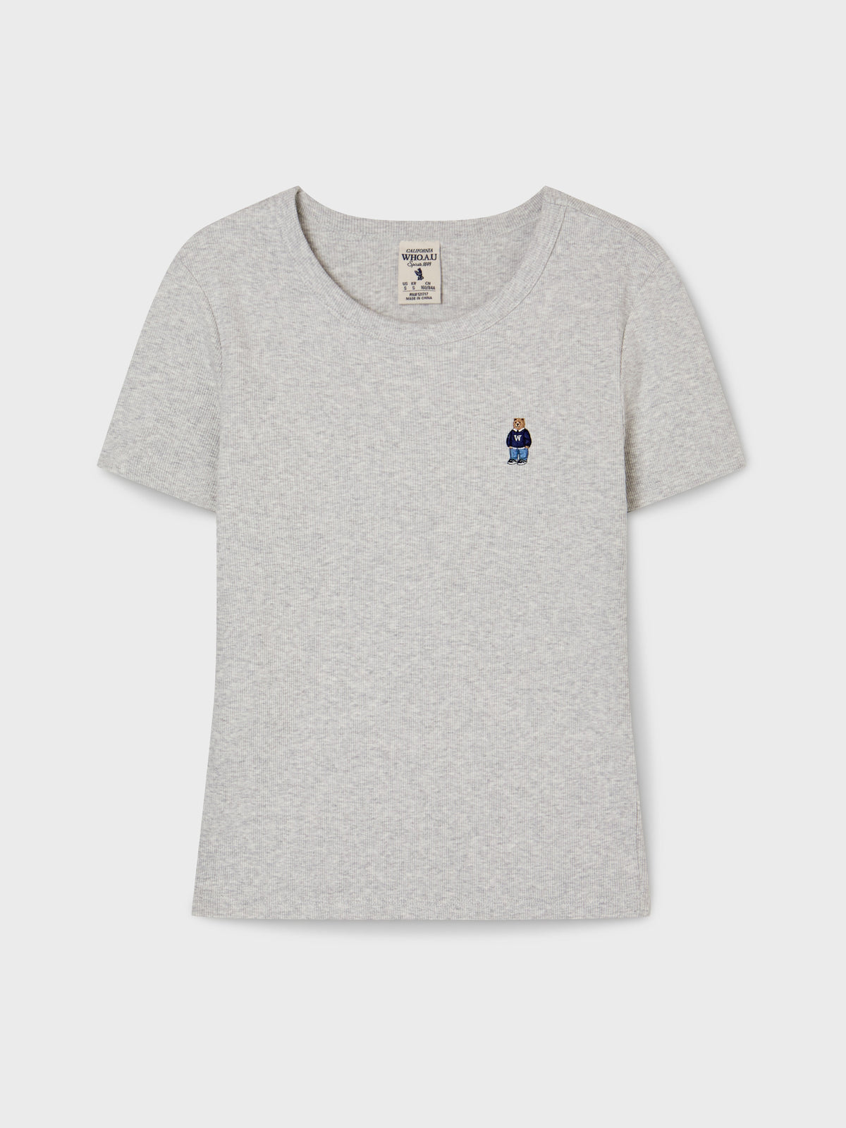 韓國 WhoAU Steve Ribbed Short Sleeve T-shirt【WA268】