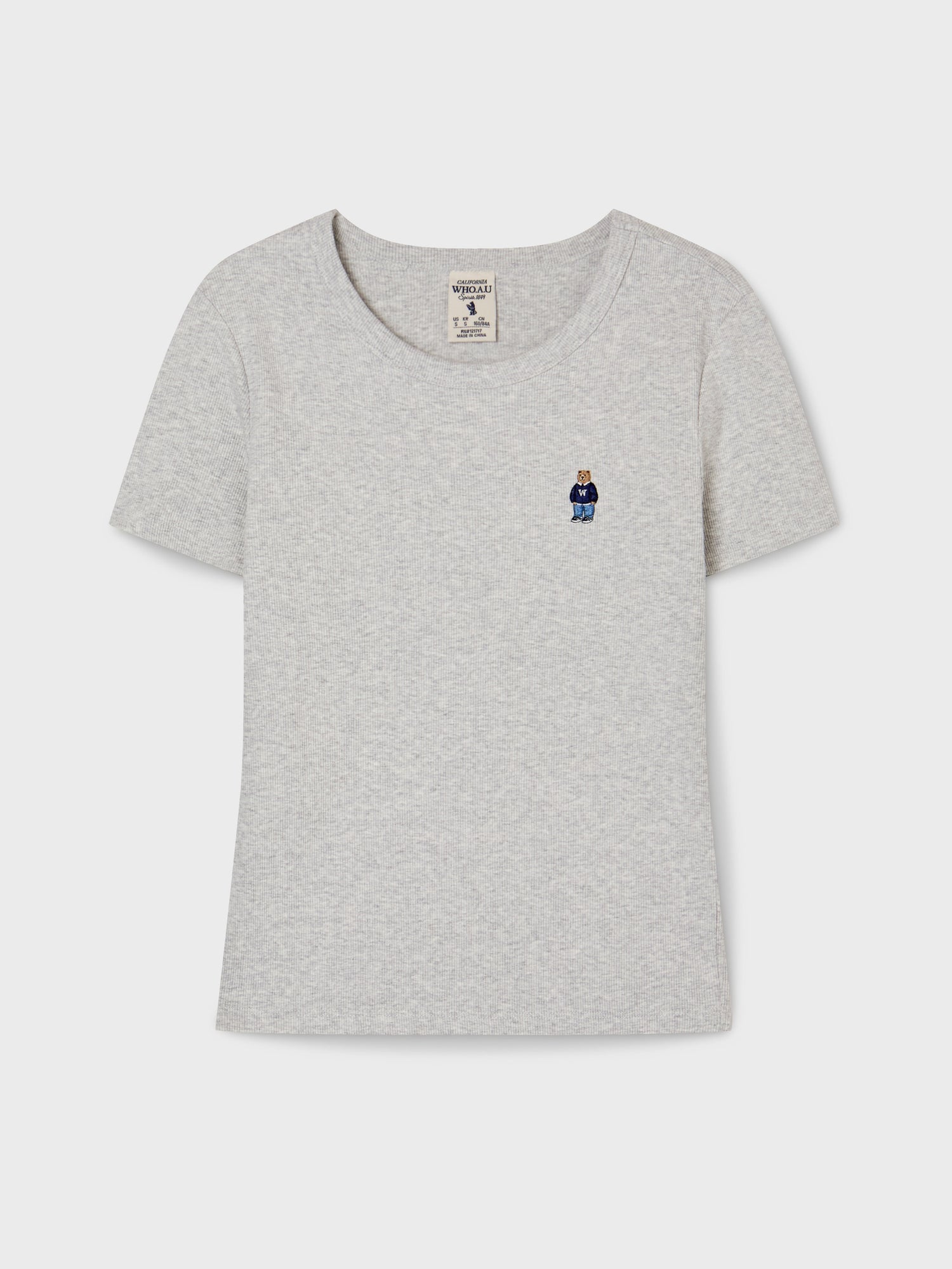 韓國 WhoAU Steve Ribbed Short Sleeve T-shirt【WA268】