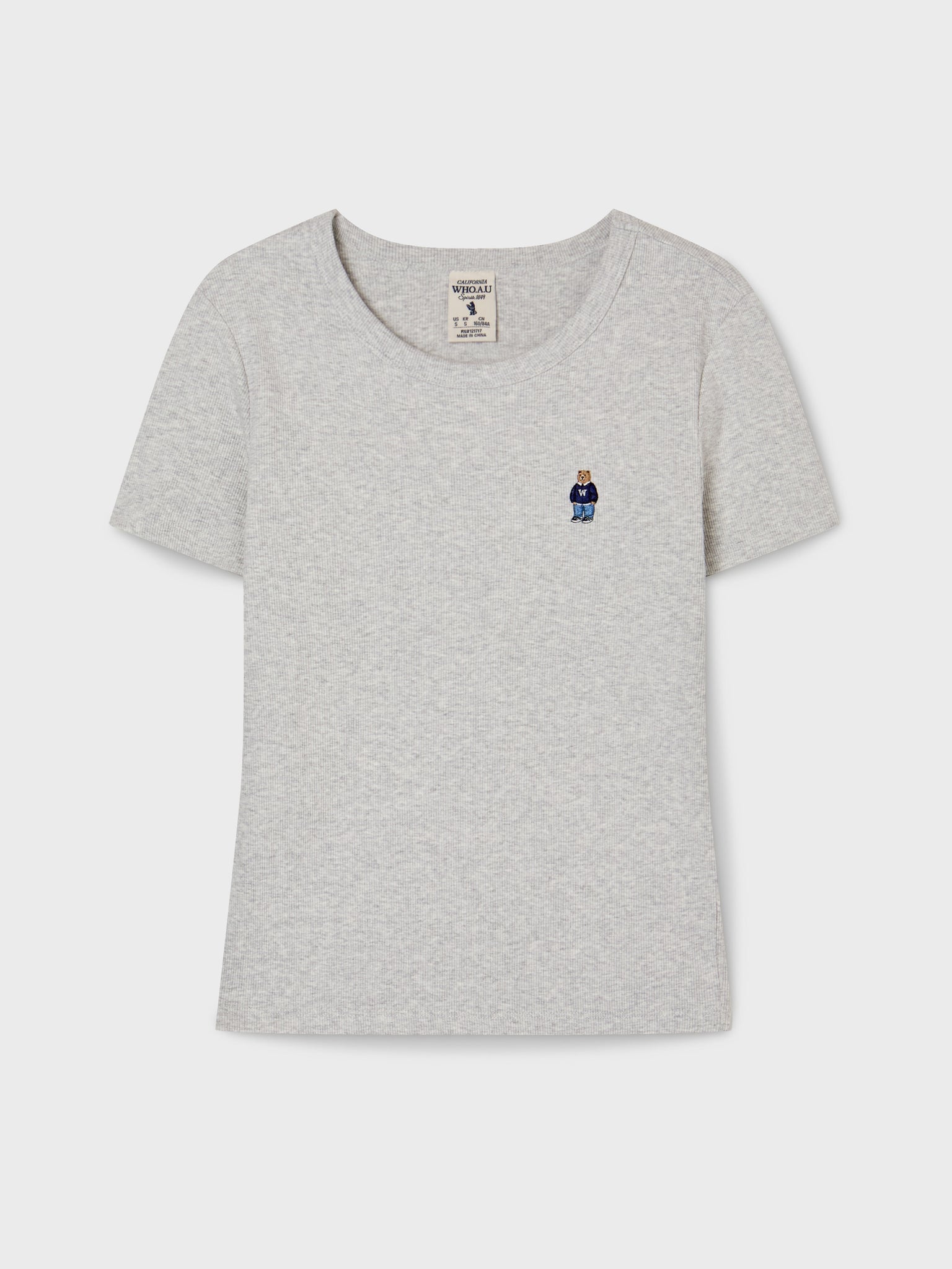 韓國 WhoAU Steve Ribbed Short Sleeve T-shirt【WA268】